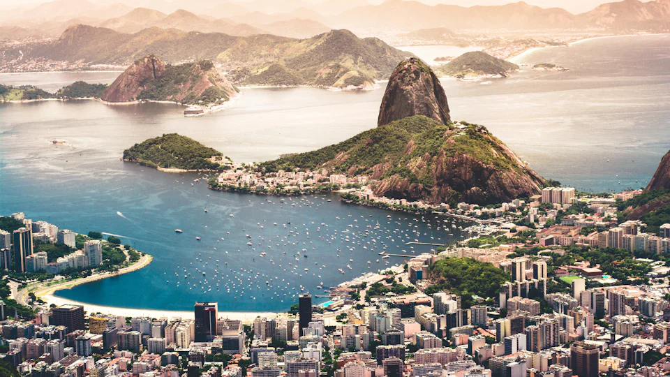 Christ the Redeemer statue above Rio de Janeiro at first light